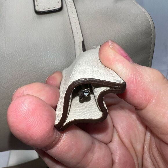 Michael Kors Hamilton Bag In Clay with Silver Hardware Lock and Key - Picture 7 of 16